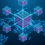 Futuristic blockchain network illustration showing interconnected crypto payment nodes across a global digital map for Web3 payments and multi-chain transactions