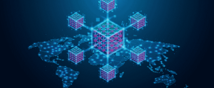 Futuristic blockchain network illustration showing interconnected crypto payment nodes across a global digital map for Web3 payments and multi-chain transactions